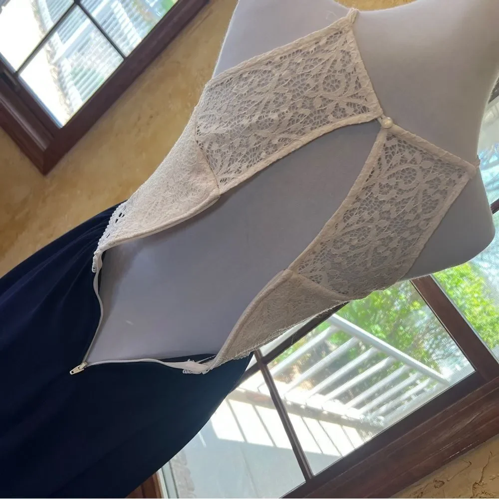 NWOT By x By Crochet Top Cream and Navy Sundress Junior Size 3